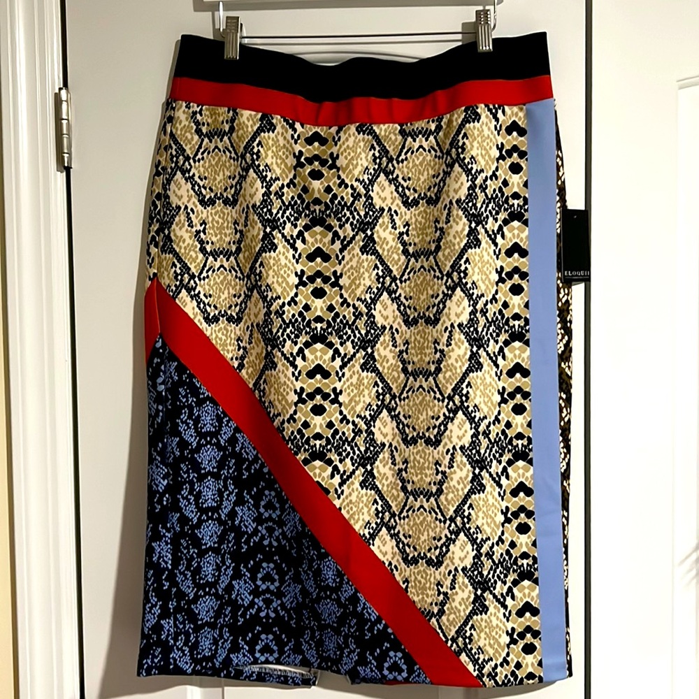 ELOQUII: Scuba knit pencil skirt with back zipper slit